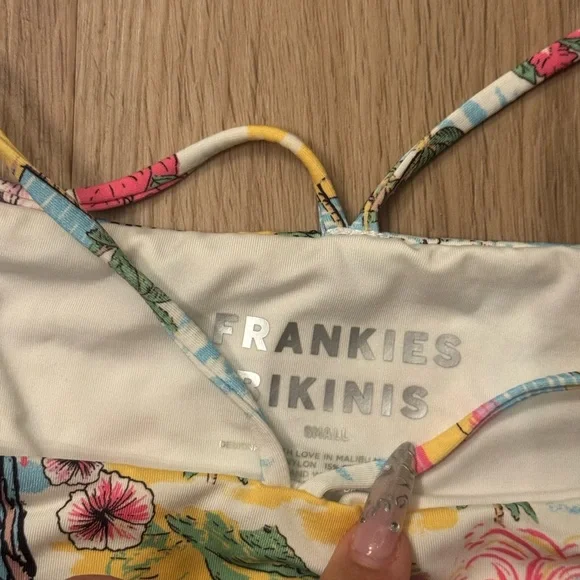 Frankie's Bikinis Kids Tropical Print Bib and Bikini Set - Picture 2 of 4